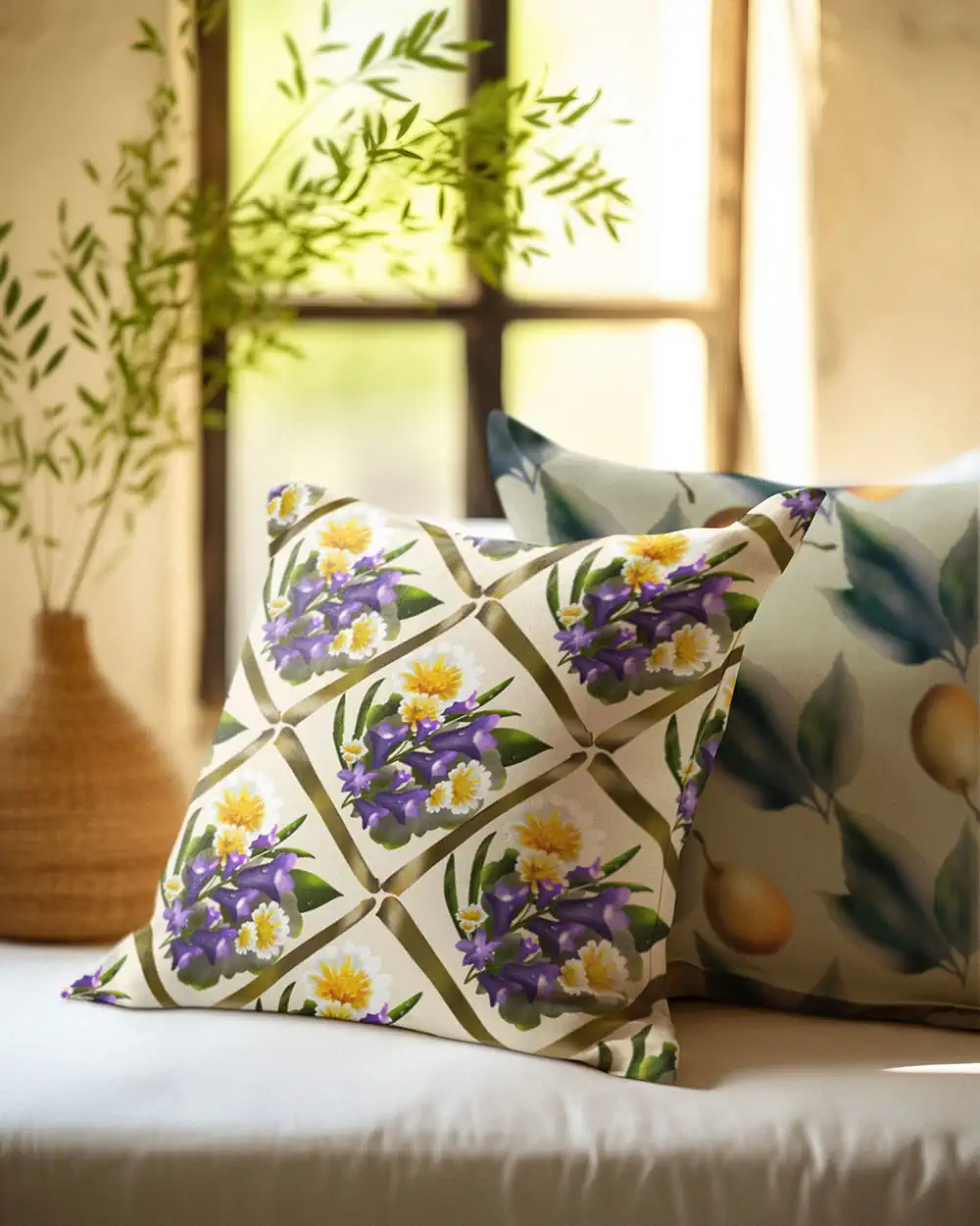 Pillow Sham – Blooming Botanicals (Spoonflower)