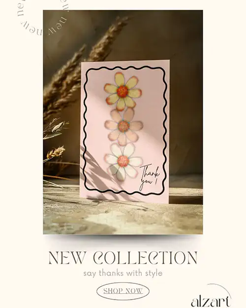 Elegant Floral Daisy – Thank You Card